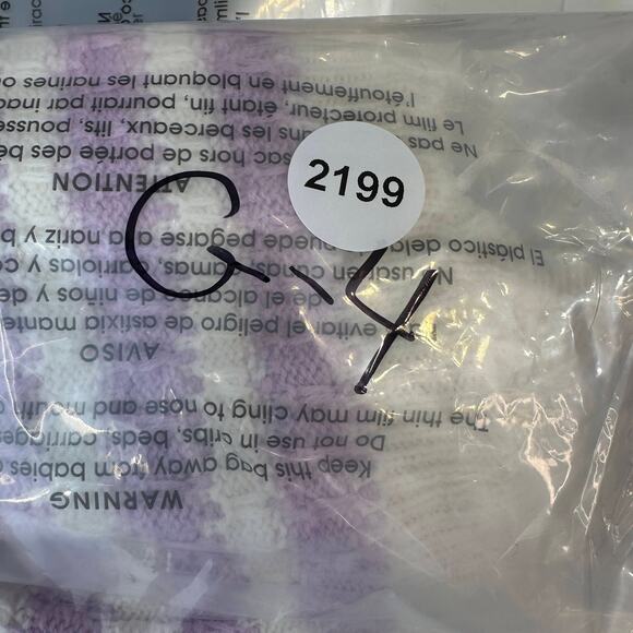 Willow & Wind Knit Crop Top WMNS M Purple White Striped Scalloped Hem Pullover - Picture 6 of 6